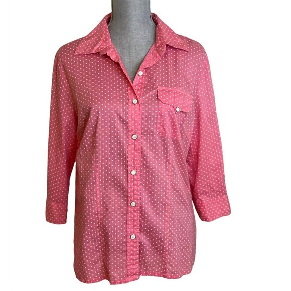 KAREN SCOTT BUTTON DOWN TOP SIZE M - Picture 2 of 6